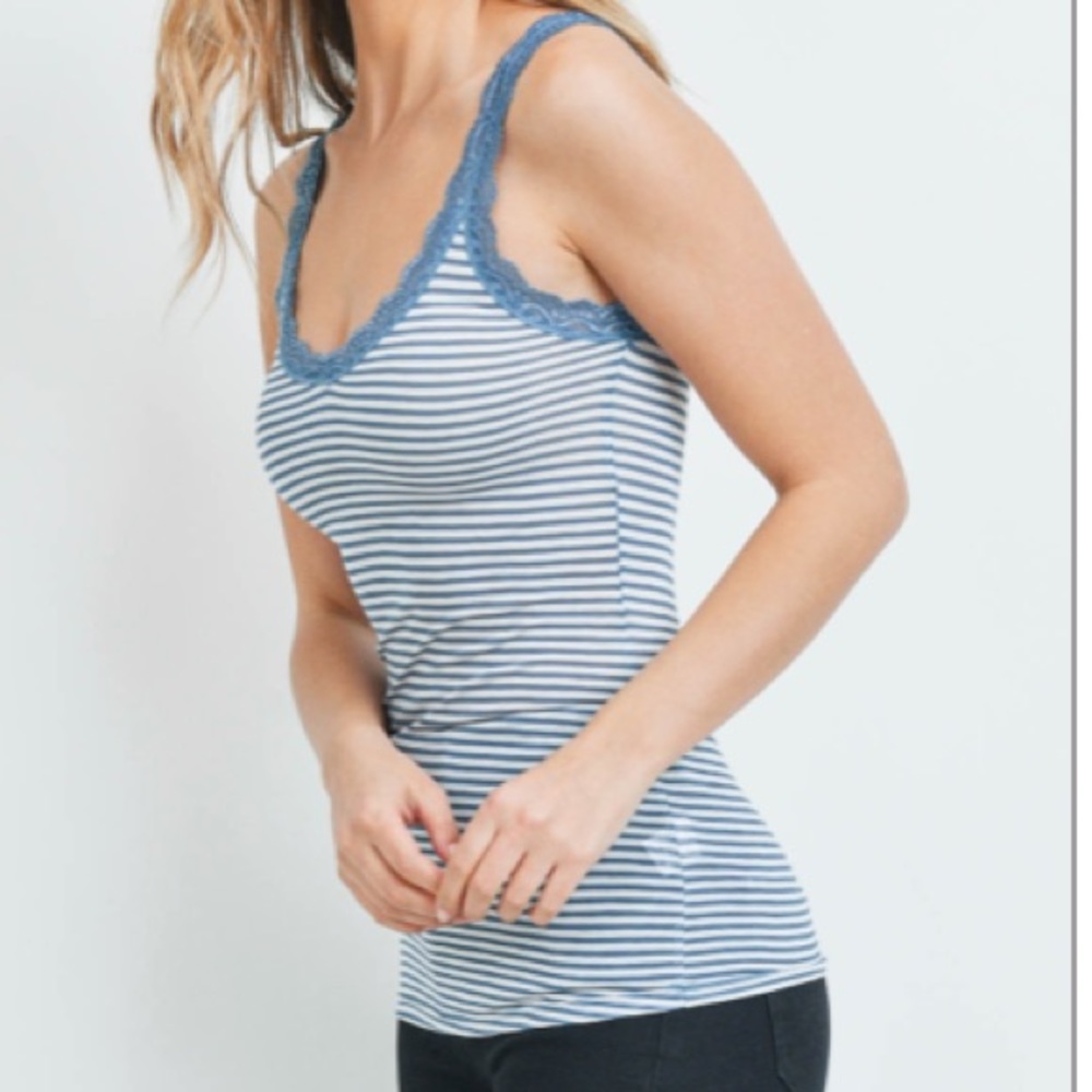 Blue & White Stripe Tank - Picture 10 of 11